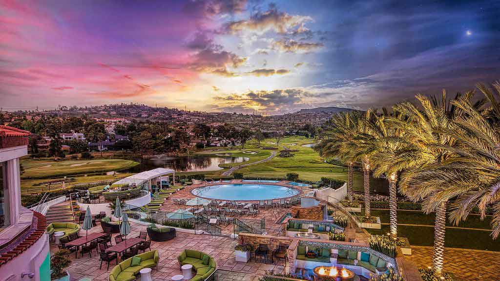 Omni La Costa Resort Poolscape at Sunset